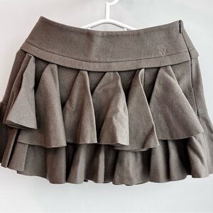 Jill Stuart Brown Layered Skater Skirt